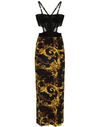 Versace - Barocco-print Corset Dress - Lyst