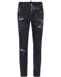 DSquared² - Distressed Stretch-Cotton Slim Jeans - Lyst