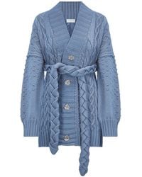 Violante Nessi - Tracey Cable-Knit Belted Cardigan - Lyst