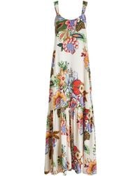 Etro - Floral-print Cotton Blend Maxi Dress - Lyst