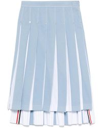 Thom Browne - Jupe Mi-Longue En Jean À Plis - Lyst