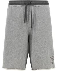 Brunello Cucinelli - Cotton French Terry Bermuda Shorts With Embroidery - Lyst