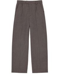 MM6 by Maison Margiela - Pleated Herringbone Trousers - Lyst