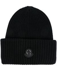 Moncler - Wool Logo-patch Beanie - Lyst