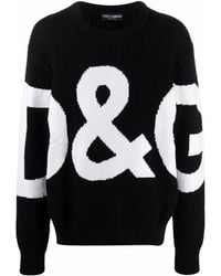 Dolce & Gabbana Logo-knit Sweater - Black