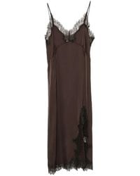 Maje - Lace-Trim Midi Dress - Lyst