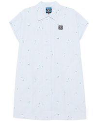 SPORT b. by agnès b. - Striped Floral-Embroidered Shirt Mini Dress - Lyst