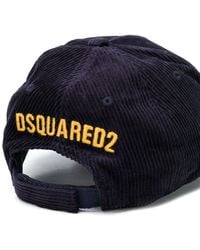 DSquared² Cord-Baseballkappe mit Patch - Blau