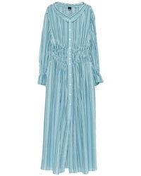 Pinko - Jurk Met Ruches En Strepen - Lyst