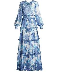 Tadashi Shoji - Floral-Print Tiered Maxi Dress - Lyst