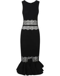 Giambattista Valli - Lace-Panelled Ruffled Midi Dress - Lyst