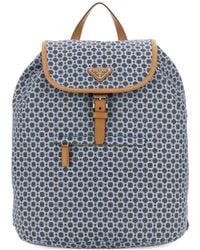 Prada - Rugzak Met Leren Afwerking En Print - Lyst