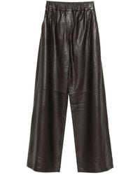 Arma - Elastic-Waist Leather Trousers - Lyst