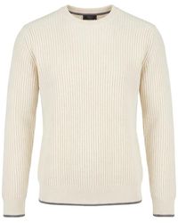 Peserico - Ribbed-Knit Crew-Neck Sweater - Lyst