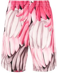 MSGM - Banana-Print Track Shorts - Lyst
