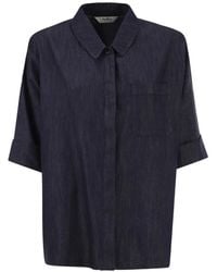 Max Mara - Short-Sleeve Denim Shirt - Lyst