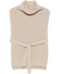 Yves Salomon - Roll-Neck Belted Knitted Top - Lyst
