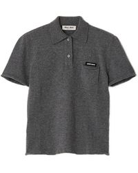 Miu Miu - Buttoned Pocket Polo Shirt - Lyst