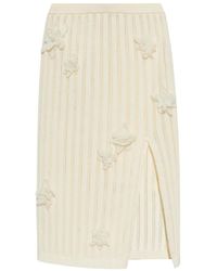 CASABLANCA - Midi-Rok Met Bloemenapplicatie - Lyst