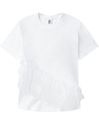 Noir Kei Ninomiya - T-shirt en coton à volants - Lyst
