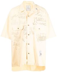 Maison Mihara Yasuhiro - Graphic-print Short-sleeved Cotton Shirt - Lyst