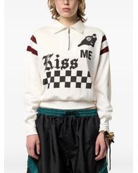 VAQUERA - Kiss Me Graphic-Print Zip-Up Sweater - Lyst