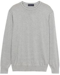 Brooks Brothers - Striped-Pattern Crew-Neck Sweater - Lyst