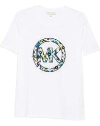 Michael Kors - Sequin-Embellished Logo-Patch T-Shirt - Lyst