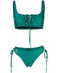 Noire Swimwear - Lattice-Strap Metallic Bikini Set - Lyst