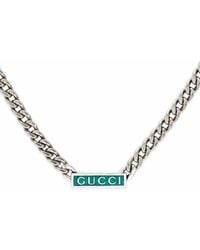 Gucci - Logo-plaque Gourmette-chain Necklace - Lyst