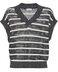 Brunello Cucinelli - Oberteil Mit Pailletten - Lyst