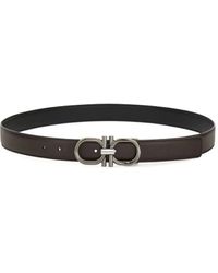 Ferragamo - Dark Leather Belt - Lyst