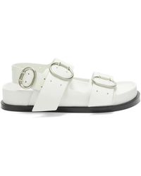 Jil Sander - Open-Toe Buckled Leather Sandals - Lyst