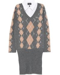 retroféte - Ornella Argyle-Pattern Embellished Mini Dress - Lyst