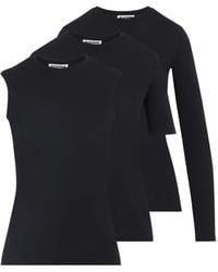 Jil Sander - Pack Tres Camisetas Negro - Lyst