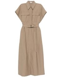 Brunello Cucinelli - Cotton Long Dress - Lyst