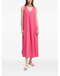 Benetton - V-Neck Midi Dress - Lyst