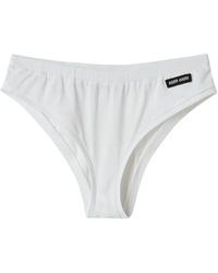 Miu Miu - Logo-Patch Cotton Briefs - Lyst