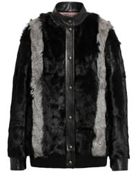 Valentino Garavani - Veste En Fourrure Et Cuir À Empiècements - Lyst