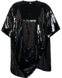 Valentino Synthetisch T-shirt Met Pailletten Logo in het Zwart Dames Kleding voor voor Tops voor T-shirts 