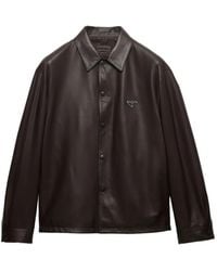 Prada - Nappa Leather Shirt - Lyst