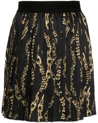 Versace Jeans Couture - Chain Couture-Print Pleated Skirt - Lyst
