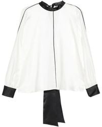 Styland - Piped-Trim Kimono-Sleeve Blouse - Lyst