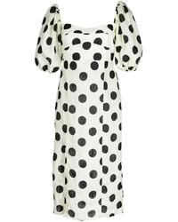 Cala De La Cruz - Chia Polka Dot-Print Linen Dress - Lyst