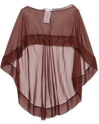 Alberta Ferretti - Sheer Ruffled Cape - Lyst