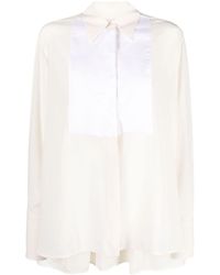 Victoria Beckham - Silk Tuxedo Shirt - Lyst