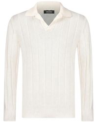 Gran Sasso - Ribbed-Knit Long-Sleeve Polo Shirt - Lyst