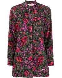 Marni Camisa floral con cuello mao - Rosa