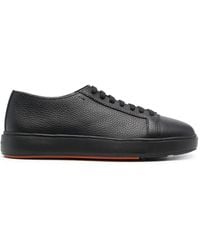 Santoni - Leather Low-Top Sneakers - Lyst
