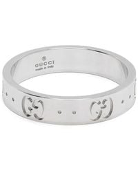 Gucci - Anillo Icon De Oro Blanco De 18 Ct - Lyst